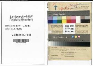 Entnazifizierung Felix Biederlack , geb. 08.01.1893 (Fabrikant)