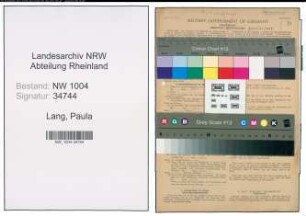 Entnazifizierung Paula Lang , geb. 16.12.1896 (Bueroangestellte)