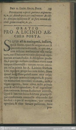 Oratio Pro A. Licinio Archia Poeta