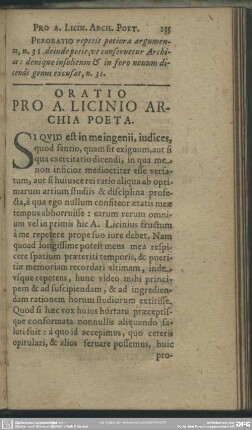 Oratio Pro A. Licinio Archia Poeta