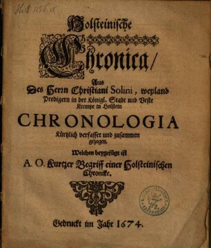 Holsteinische Chronica