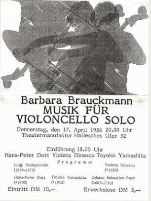 Barbara Brauckmann: Musik für Violoncello