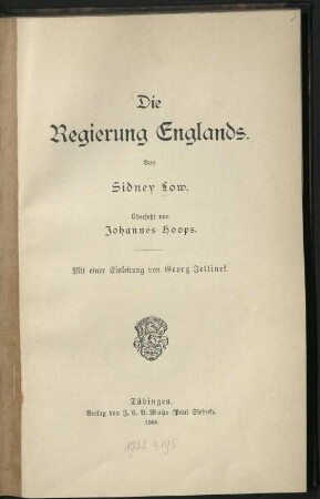 Die Regierung Englands