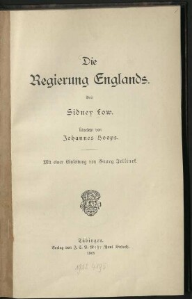 Die Regierung Englands