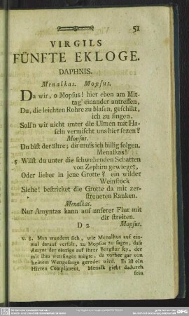 Fünfte Ekloge. Daphnis