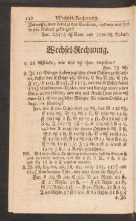 Wechsel-Rechnung