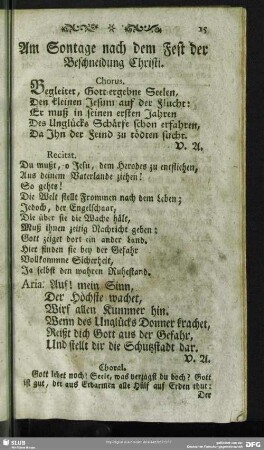 Am Sontage nach dem Fest der Beschneidung Christi