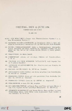 Freitag, den 12. Juni 1936, vormittags ab 10 Uhr (Nr. 460-719)