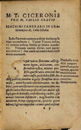 M. T. Ciceronis Duae Orationes : altera pro M. Caelio, altera pro T. Annio Milone ; ad puerilem ac scholasticum usum selectae