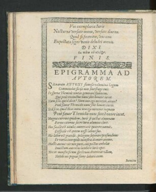 Epigramma Ad Autorem.