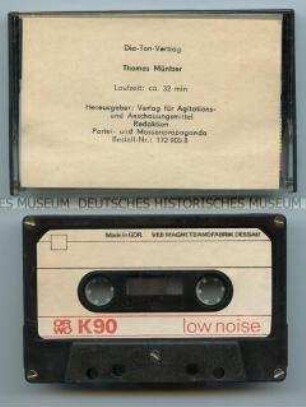 Audiokassette zum Dia-Ton-Vortrag "Thomas Müntzer"