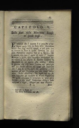 Capitolo V. Dello stato della Maremma Senese ne' secoli bassi .