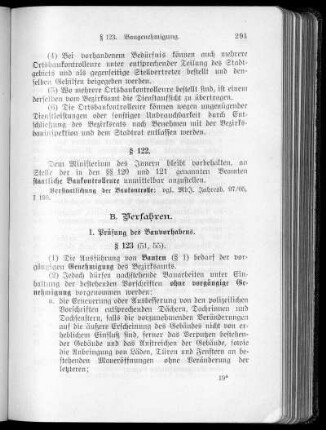 1. Prüfung des Bauvorhabens (§§ 123 - 137)