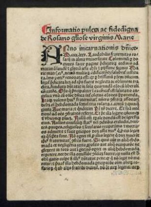 Înformatio pulcra ac fide digna de Rosario gloriose virginis Marie