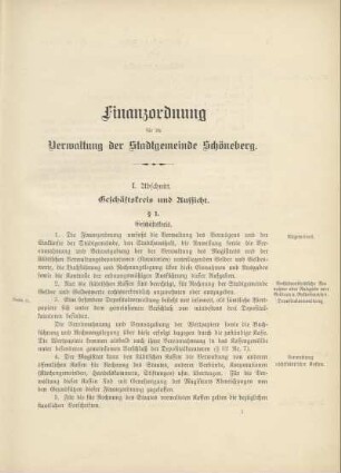 I. Abschnitt. Geschäftskreis und Aufsicht