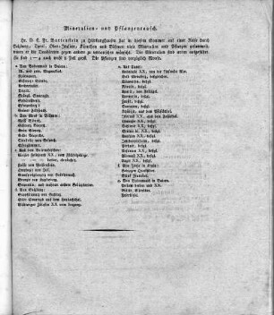 Mineralien- und Pflanzentausch