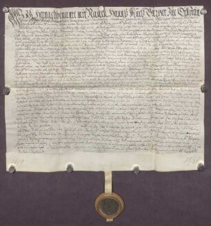 Gültbrief des Hans Küeß von Dillstein gegen die geistliche Verwaltung von Pforzheim