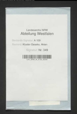 Prozeß Stift [contra] Stadt Geseke wegen der Hude.