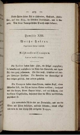 Familie XIII. Weiße Falter.