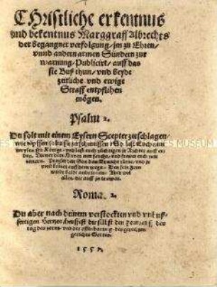 Beichtbekenntnisse Markgraf Albrechts von Brandenburg
