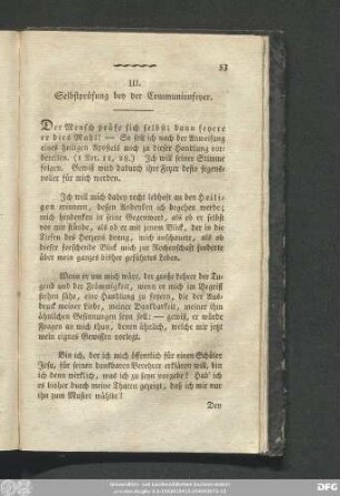 III. Selbstprüfung bey der Communionfeyer.