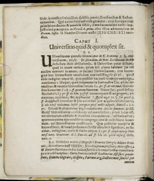 Caput I. Universitas quid & quotuplex sit.