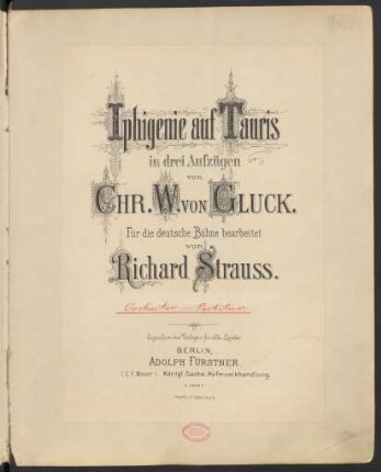 Iphigénie en Tauride. Arr; V (8), Coro, orch; GluckWV-online 1.50; TrV 161