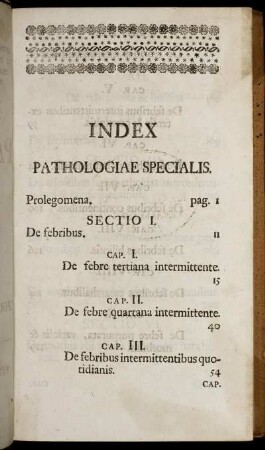 Index Pathologiae Specialis.