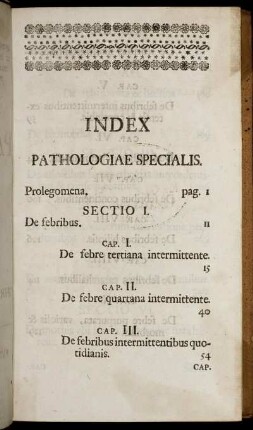 Index Pathologiae Specialis.