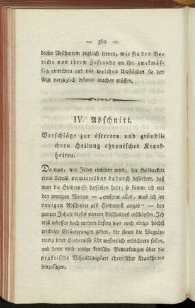 IV. Vorschläge zur öfterern und gründlichern Heilung chronischer Krankheiten.