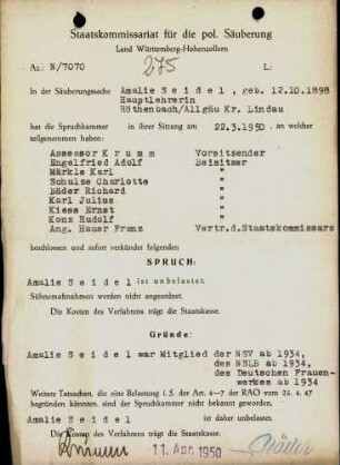 Seidel, Amalie
