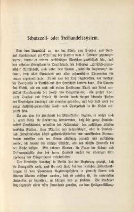 Schutzzoll- oder Freihandelssystem.