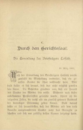 Die Ermordung des Briefträgers Cossäth