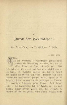 Die Ermordung des Briefträgers Cossäth