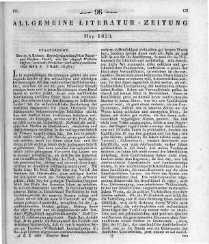 Heffter, A. W.: Beiträge zum deutschen Staats- und Fürstenrecht. Berlin: Reimer 1829