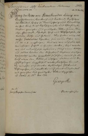 Gnadenbekundung des Königs zum Jahreswechsel.