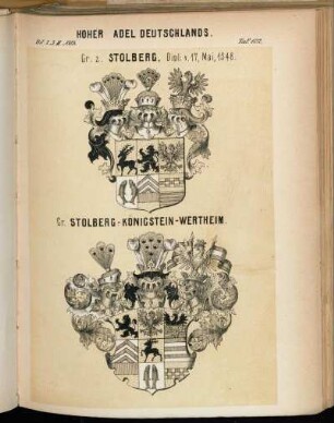 Taf. 102. Gr. z. Stolberg, Dipl: v. 17., Mai, 1548. - Gr. Stolberg-Königstein-Wertheim.