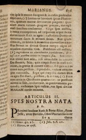 656-676, Articulus II. Spes Nostra Nata.