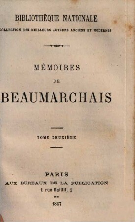 Memoires de Beaumarchais. 2