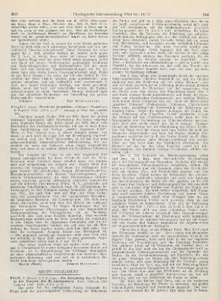 263-265 [Rezension] Pfaff, Eduard, Die Bekehrung des H. Paulus in der Exegese des 20. Jahrhunderts