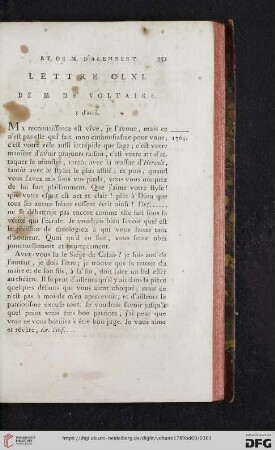 (Lettre CLXI - CLXX)
