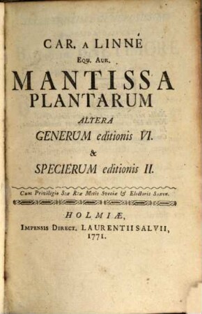 Mantissa plantarum altera
