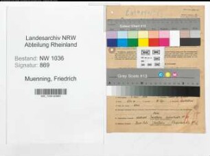 Entnazifizierung Friedrich Muenning , geb. 03.07.1896 (Steiger)