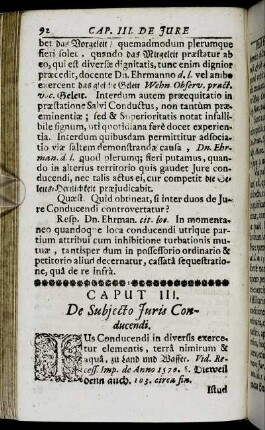 Caput III. De Subjecto Juris Conducendi.