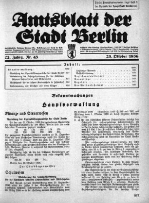 1936,43: Nr. 43, 25. Oktober 1936