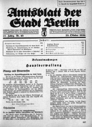 1936,43: Nr. 43, 25. Oktober 1936