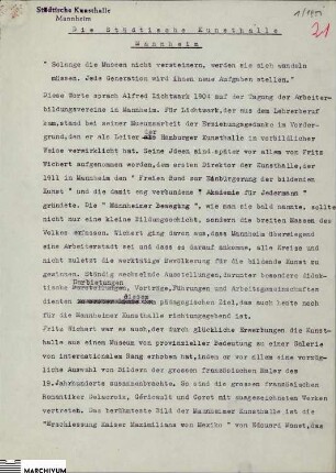 Die Städtische Kunsthalle Mannheim