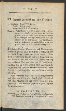 XI. Aemter Sonderburg und Norburg.