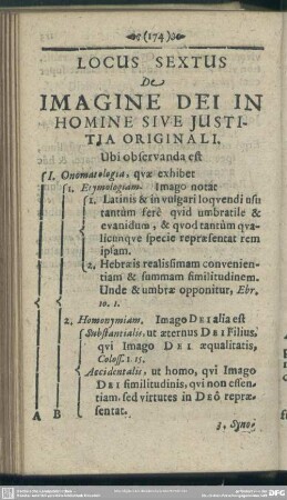 Locus Sextus De Imagine Dei In Homine Sive Justitia Originali