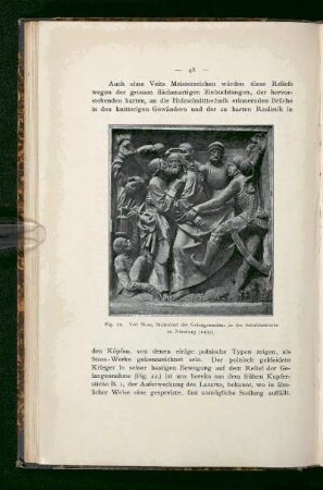 Fig. 22. Veit Stoss, Steinrelief der Gefangennahme in der Sebalduskirche zu Nürnberg (1499).